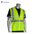 Kundenspezifisches Logo gedruckte Leuchtstoffgelbe Straßen-Sicherheitsweste hallo Vis-Maschen-reflektierende warnende Arbeitskleidung mit 2 Taschen und vorderem Reißverschluss
